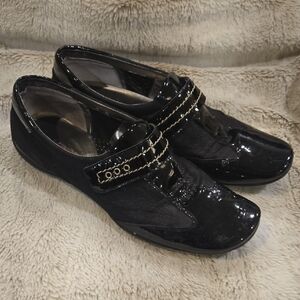 SESTO MEUCCI Shiny Black Driving Shoes / Flats (Women's Sz 9)